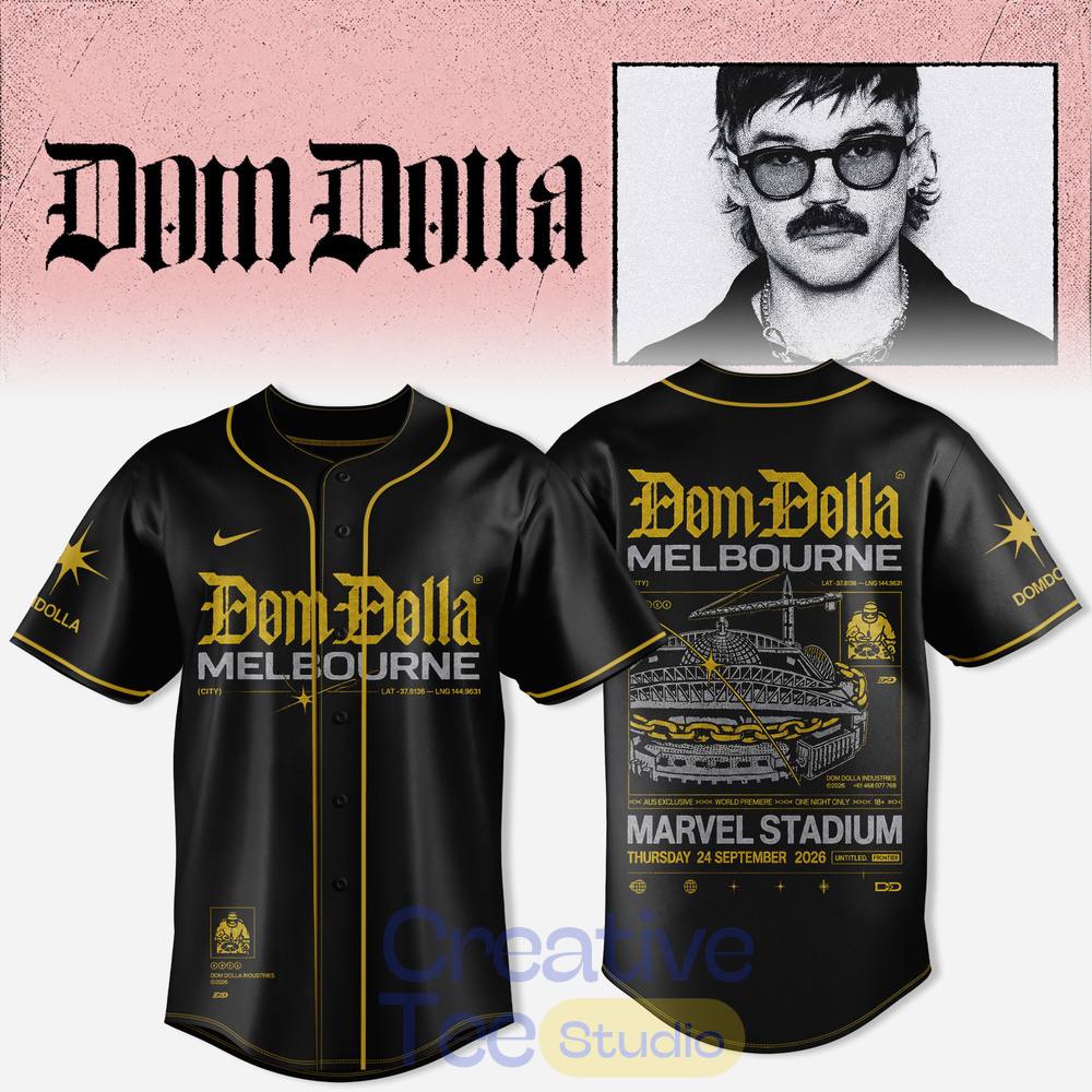 Dom Dolla Tour 2026 Melbourne At Marvel Stadium Edition Jersey Dom Dolla Tour 2026 Melbourne At Marvel Stadium Edition Jersey