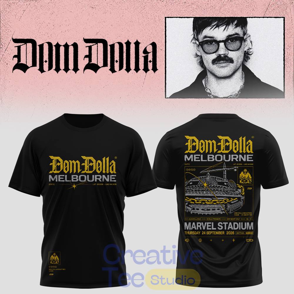 Dom Dolla Tour 2026 Melbourne At Marvel Stadium Edition T-Shirt Dom Dolla Tour 2026 Melbourne At Marvel Stadium Edition T-Shirt