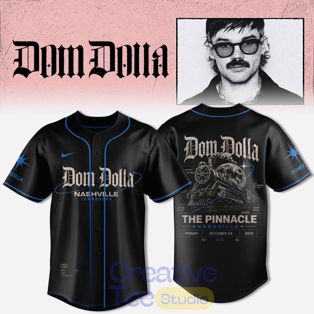 Dom Dolla Tour 2026 Nashville Edition Baseball Jersey Dom Dolla Tour 2026 Nashville Edition Baseball Jersey