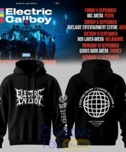 Electric Callboy TANZNEID World Tour – Australia 2026 Limited Black Tee Hoodie Electric Callboy TANZNEID World Tour – Australia 2026 Limited Black Tee Hoodie