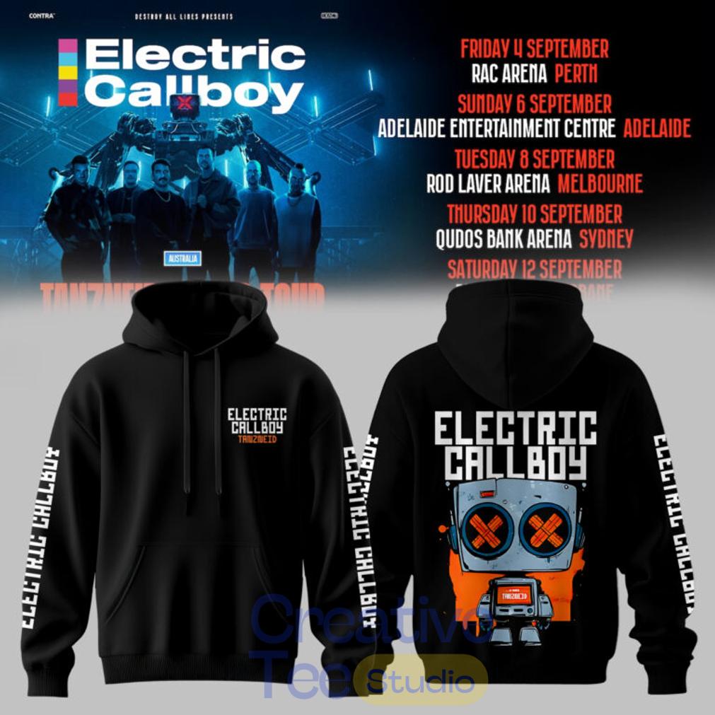 Electric Callboy TANZNEID World Tour – Australia 2026 Limited Black Tee Hoodie Electric Callboy TANZNEID World Tour – Australia 2026 Limited Black Tee Hoodie