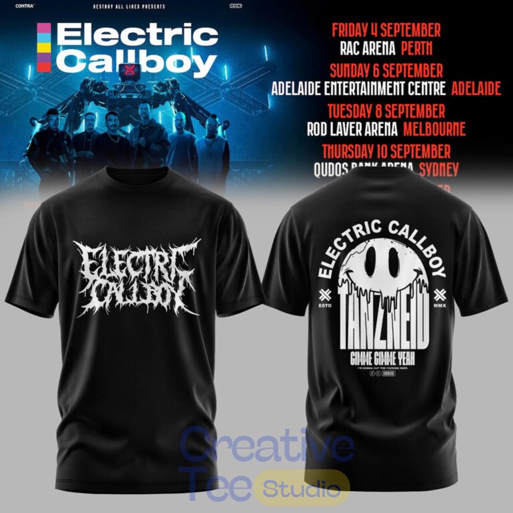 Electric Callboy TANZNEID World Tour – Australia 2026 Limited Black Tee Hoodie Electric Callboy TANZNEID World Tour – Australia 2026 Limited Black Tee Hoodie