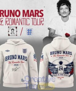 England Football x Bruno Mars The Romantic Tour 2026 Limited Hoodie