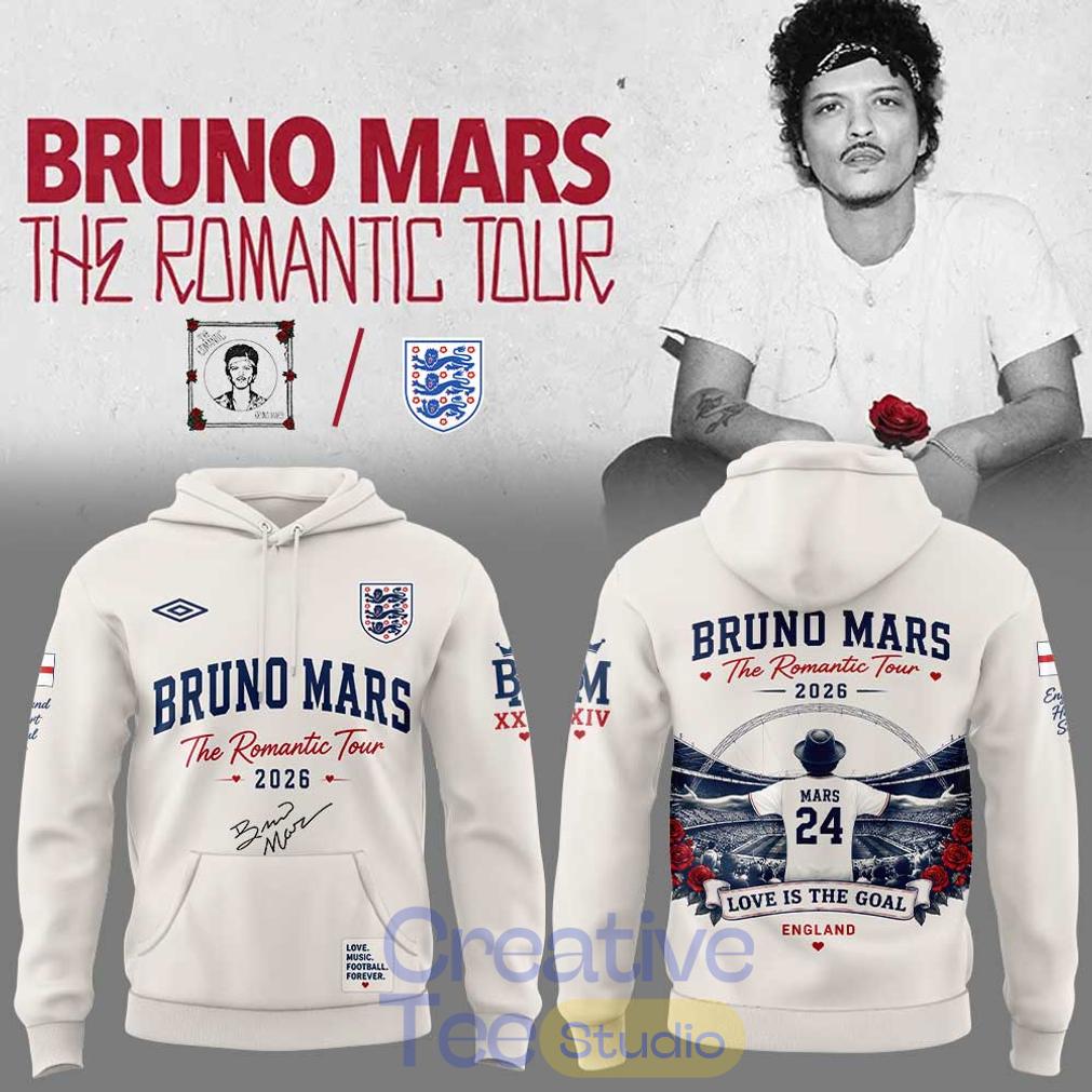 England Football x Bruno Mars The Romantic Tour 2026 Limited Hoodie England Football x Bruno Mars The Romantic Tour 2026 Limited Hoodie