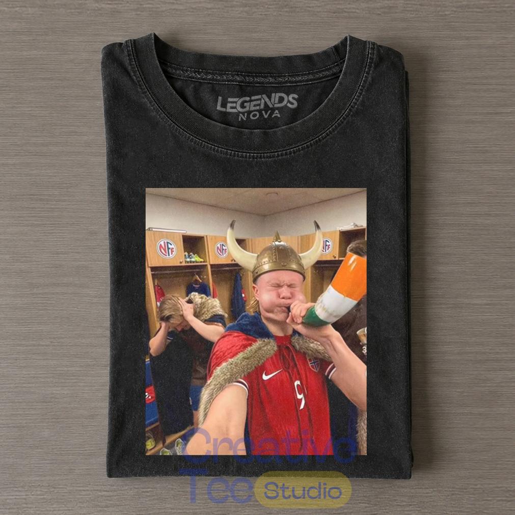 Erling Haaland Norway 2026 Viking Celebration T-Shirt Erling Haaland Norway 2026 Viking Celebration T-Shirt