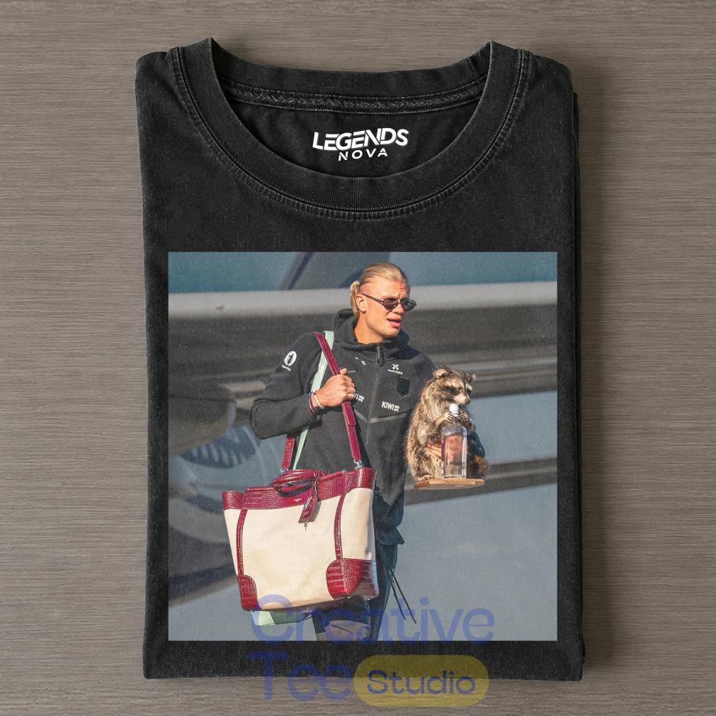 Erling Haaland & Whiskey Raccoon H-MT-F T-Shirt Erling Haaland & Whiskey Raccoon H-MT-F T-Shirt