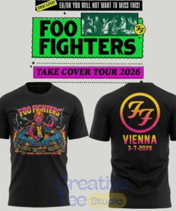 Foo Fighters Take Cover Tour 2026 At Ernst-Happel-Stadion Vienna Limited Edition Tee Hoodie