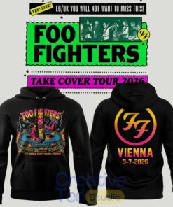 Foo Fighters Take Cover Tour 2026 At Ernst-Happel-Stadion Vienna Limited Edition Tee Hoodie