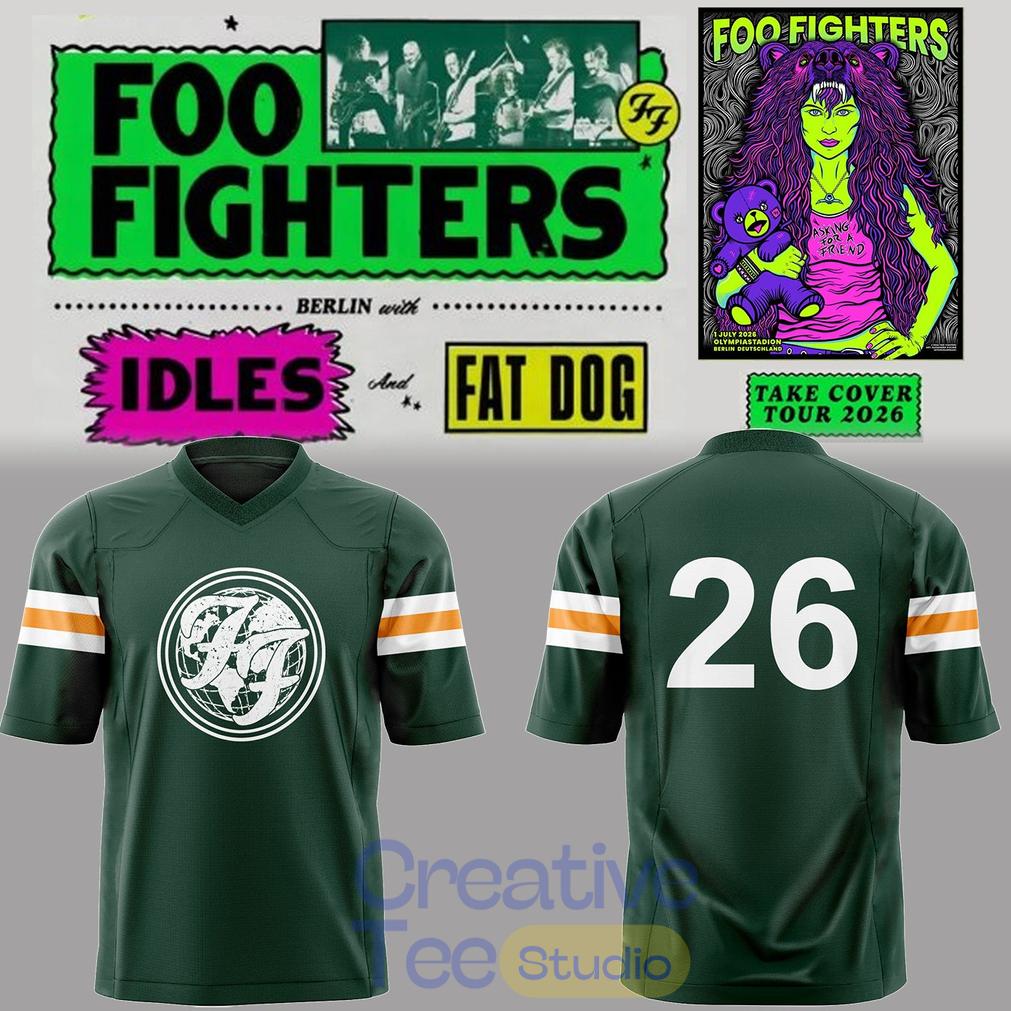 Foo Fighters 🎸🎤 “Take Cover Tour 2026” Football Jersey Foo Fighters 🎸🎤 “Take Cover Tour 2026” Football Jersey