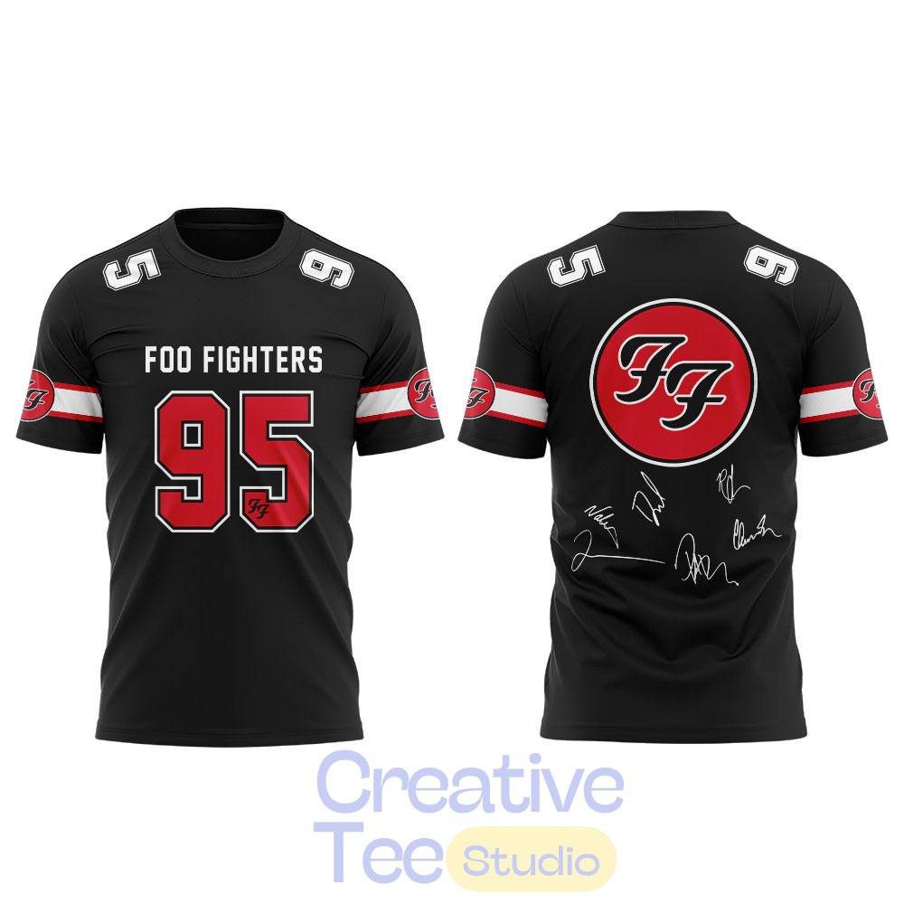Foo Fighters feature a sporty design that evokes memories of the band Shirt Foo Fighters feature a sporty design that evokes memories of the band Shirt