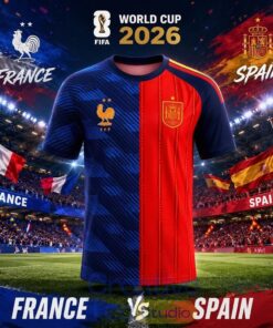 France Vs Spain 2026 World Cup Mashup Split Soccer Jersey