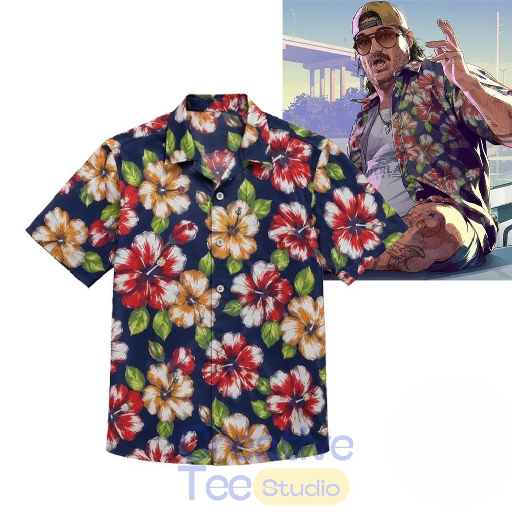 GTA 6 Grand Theft Auto VI Cal Hampto Hawaiian Shirt GTA 6 Grand Theft Auto VI Cal Hampto Hawaiian Shirt