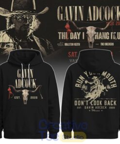 Gavin Adcock Steer Skull distressed Fleece Hoodie