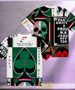 Green Skull Clover Graphic Shirt