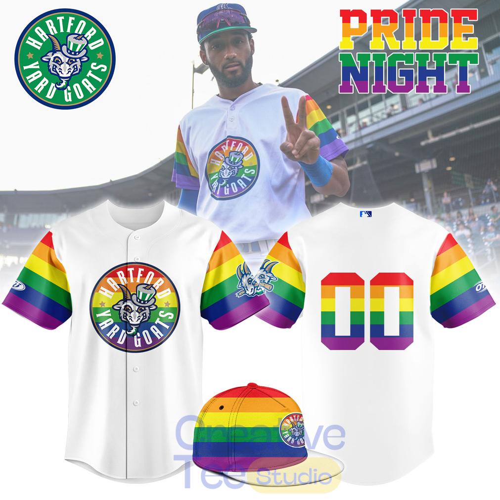 Hartford Yard Goats Pride Night Baseball Jersey Hartford Yard Goats Pride Night Baseball Jersey
