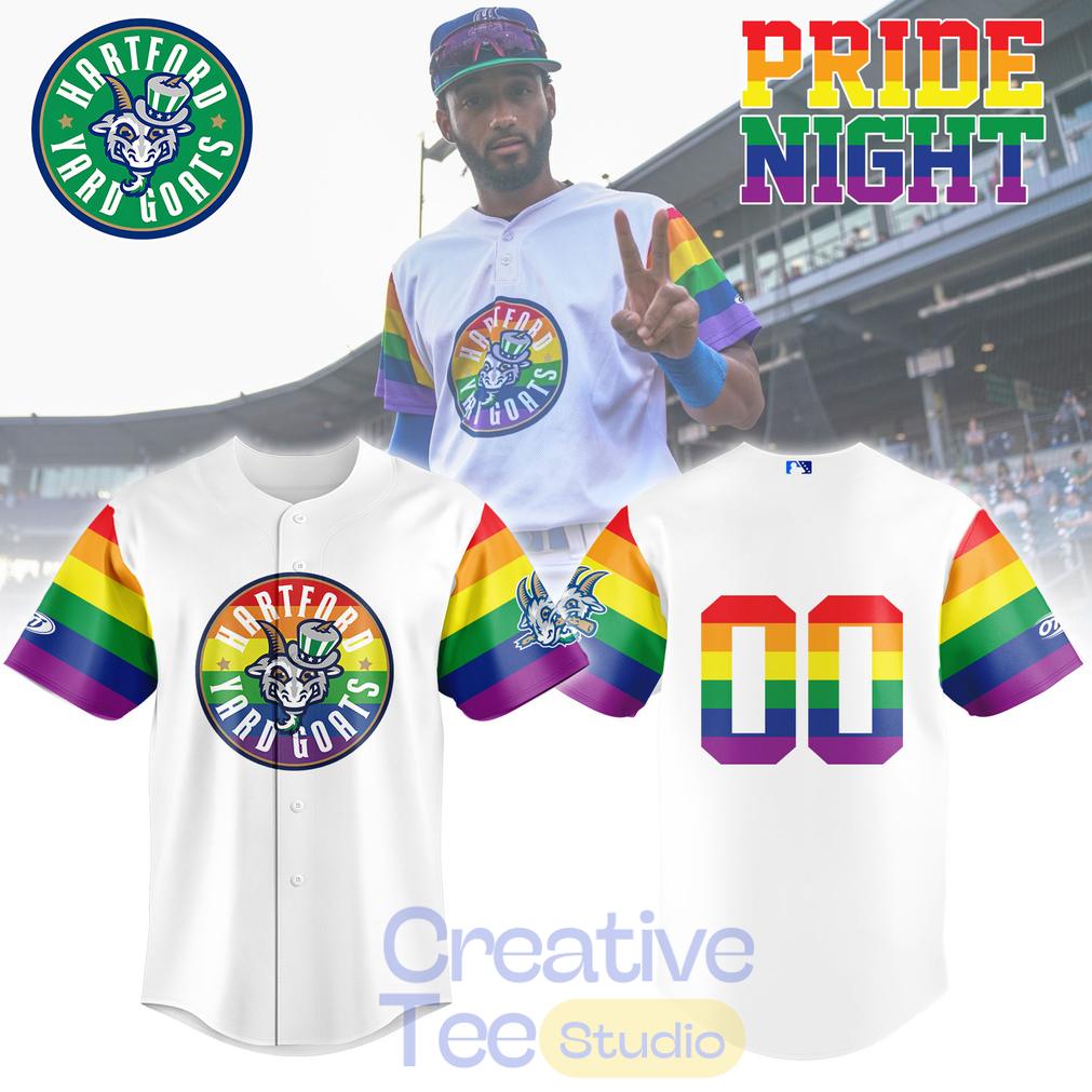Hartford Yard Goats Pride Night Baseball Jersey Hartford Yard Goats Pride Night Baseball Jersey