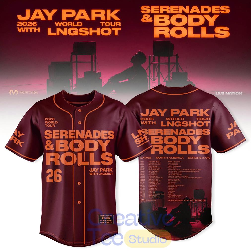 JAY PARK 2026 World Tour x LNGSHOT “Serenades & Body Rolls” Exclusive Baseball Jersey JAY PARK 2026 World Tour x LNGSHOT “Serenades & Body Rolls” Exclusive Baseball Jersey