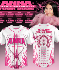 ANNA Million Dollar Babe Tour White Pink Flame Baseball Jersey