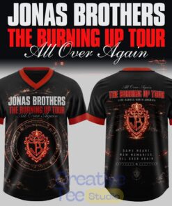 Jonas Brothers The Burning Up Tour All Over Again 2026 Edition Football Jersey