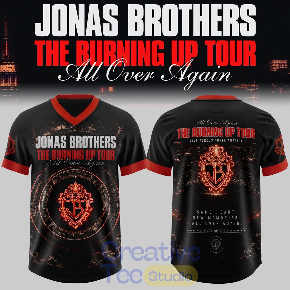 Jonas Brothers The Burning Up Tour All Over Again 2026 Edition Football Jersey Jonas Brothers The Burning Up Tour All Over Again 2026 Edition Football Jersey
