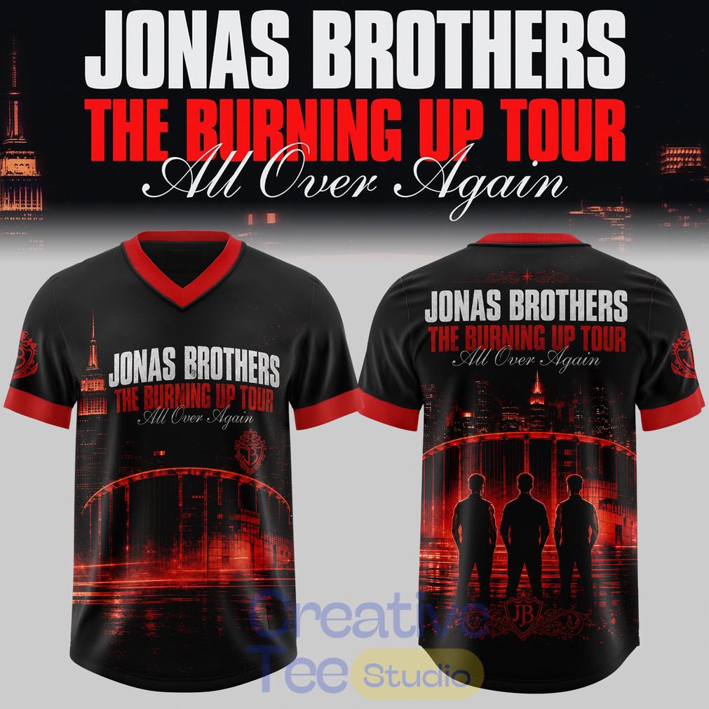 Jonas Brothers The Burning Up Tour All Over Again 2026 Edition Football Jersey Jonas Brothers The Burning Up Tour All Over Again 2026 Edition Football Jersey