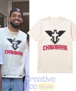 Karl-Anthony Towns in East Hampton Chavarria Eagle Cross Shirt