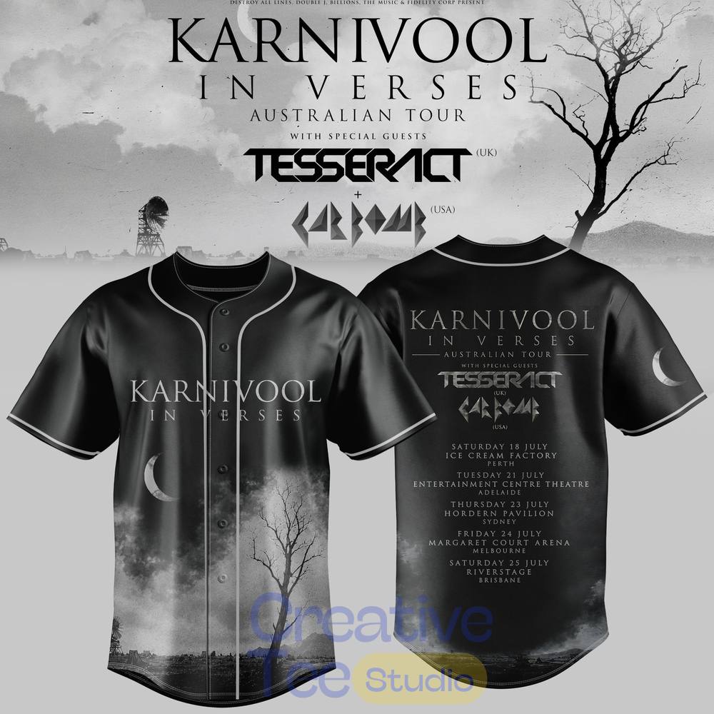 Karnivool – ‘In Verses’ Australian Tour 2026 Exclusive Baseball Jersey Karnivool – ‘In Verses’ Australian Tour 2026 Exclusive Baseball Jersey