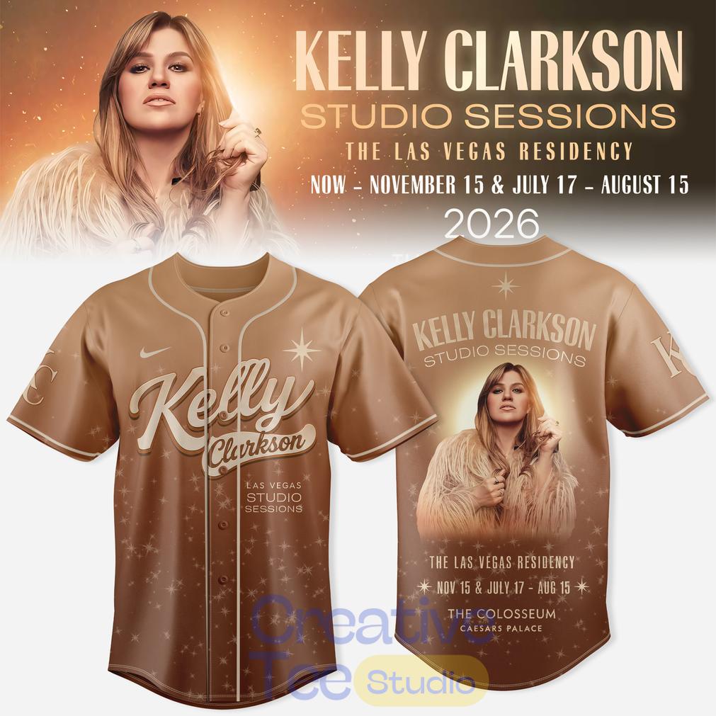 Kelly Clarkson Studio Sessions The Las Vegas Residency 2026 Golden Era Baseball Jersey Kelly Clarkson Studio Sessions The Las Vegas Residency 2026 Golden Era Baseball Jersey