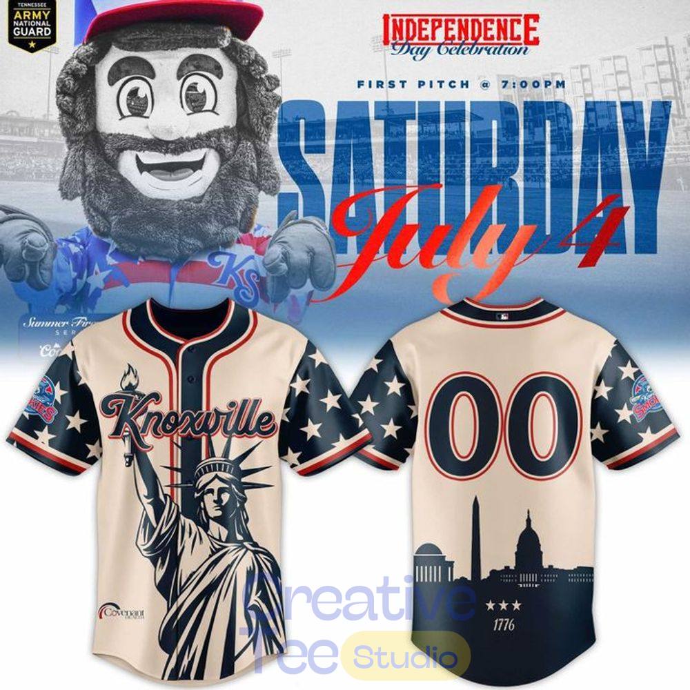 Knoxville Smokies Independence Day 2026 Baseball Jersey Knoxville Smokies Independence Day 2026 Baseball Jersey