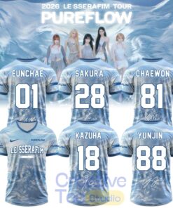 LE SSERAFIM “PUREFLOW” Tour 2026 Edition Signature Football Jersey LE SSERAFIM “PUREFLOW” Tour 2026 Edition Signature Football Jersey