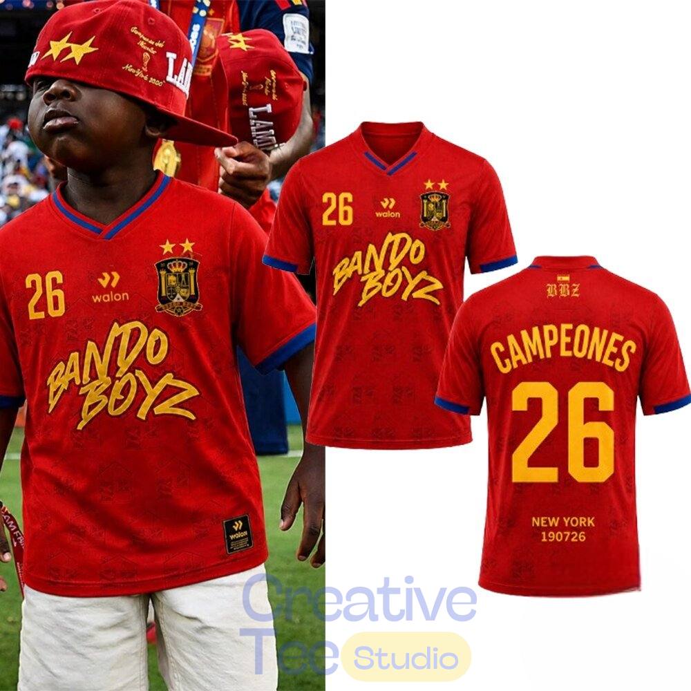 Lamine Keyne Yamal Bando Boyz Spain Campeones Champions 2026 Jersey Lamine Keyne Yamal Bando Boyz Spain Campeones Champions 2026 Jersey