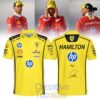 Lewis Hamilton Scuderia Ferrari Yellow Polo Shirt