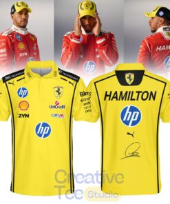 Lewis Hamilton Scuderia Ferrari Yellow Polo Shirt