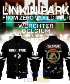 Linkin Park From Zero World Tour to Festivalpark in Werchter, Belgium Baseball Jacket