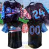 Long Island Ducks Patriotic 4th of July Fireworks Baseball Jersey
