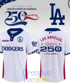 Los Angeles Dodgers 250 Anniversary Two Button Baseball Jersey