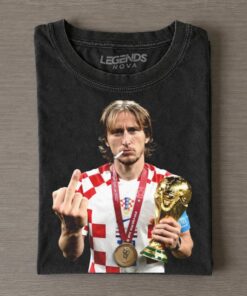 Luka Modrić Croatia Smoke and Middle Finger T-Shirt