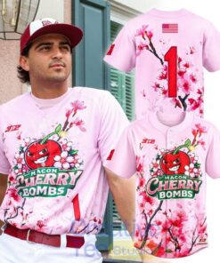 Macon Bacon x Cherry Bombs 2026 Limited Edition Baseball Jersey Macon Bacon x Cherry Bombs 2026 Limited Edition Baseball Jersey