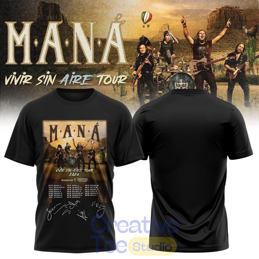 Maná “Vivir Sin Aire Tour” Limited Edition T-Shirt Maná “Vivir Sin Aire Tour” Limited Edition T-Shirt