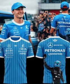Mercedes-AMG PETRONAS F1 Team: Confidently striding alongside George Russell. Shirt