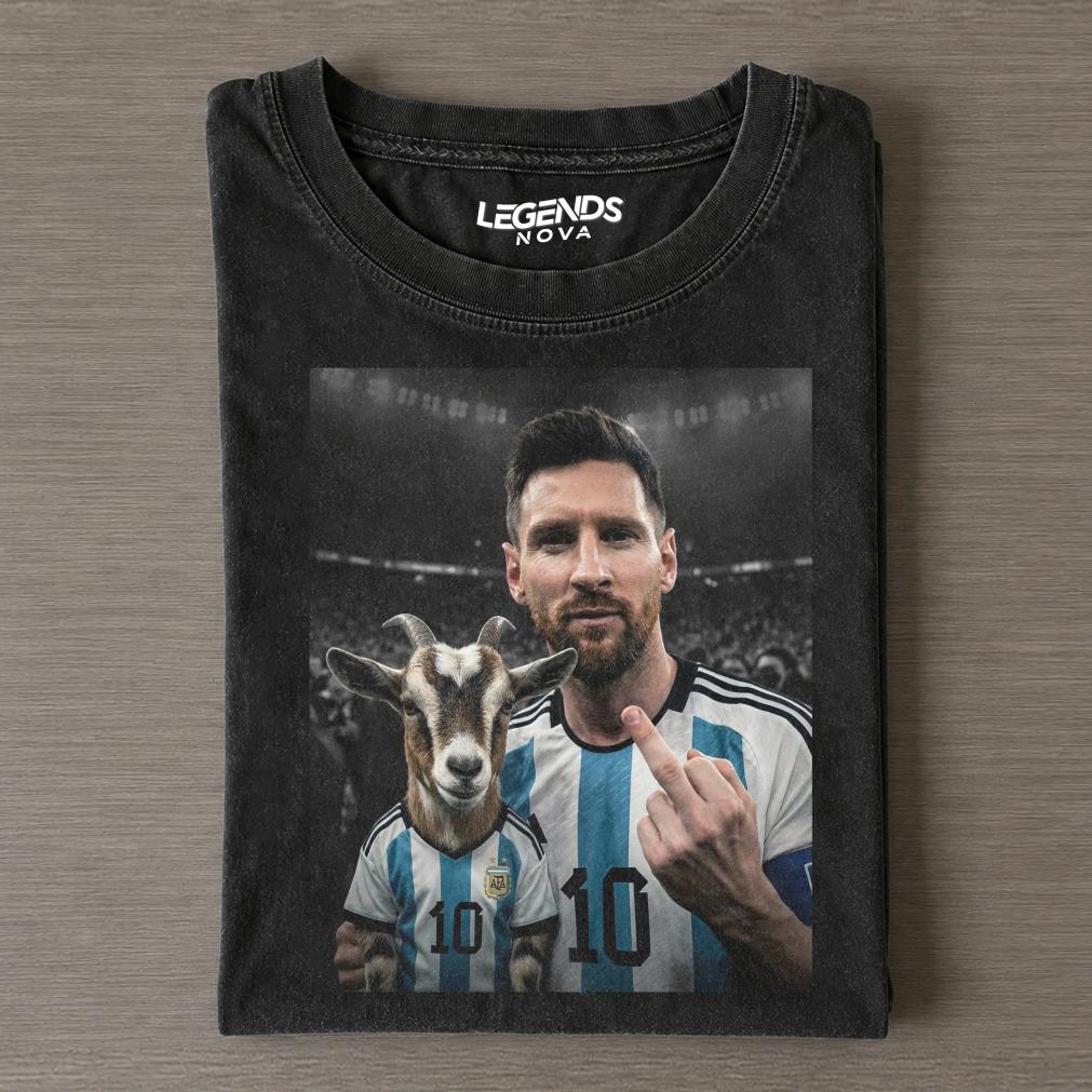 Messi Holding GOAT Tee Messi Holding GOAT Tee