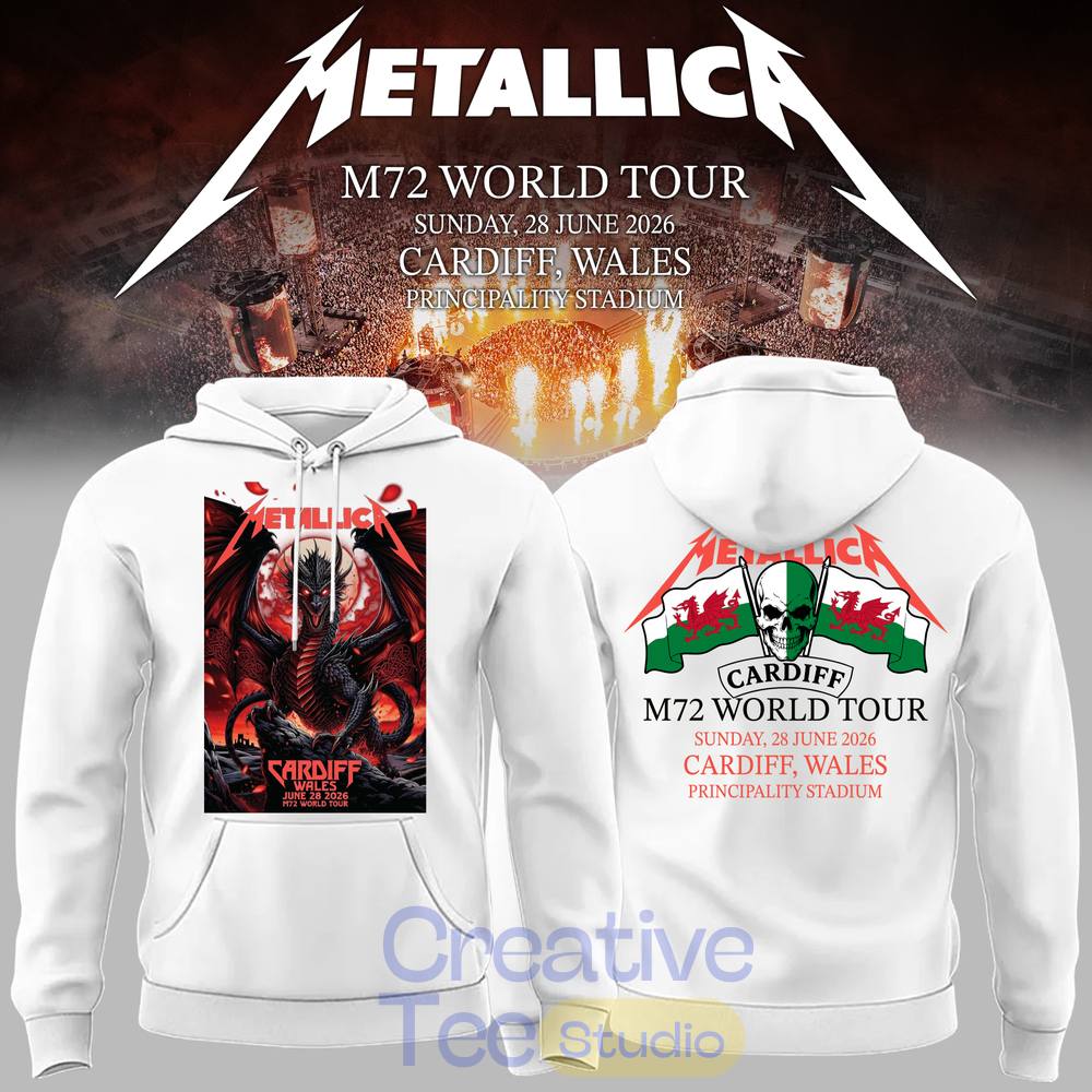 Metallica 2026 M72 World Tour Cardiff, Wales Limited Hoodie Metallica 2026 M72 World Tour Cardiff, Wales Limited Hoodie