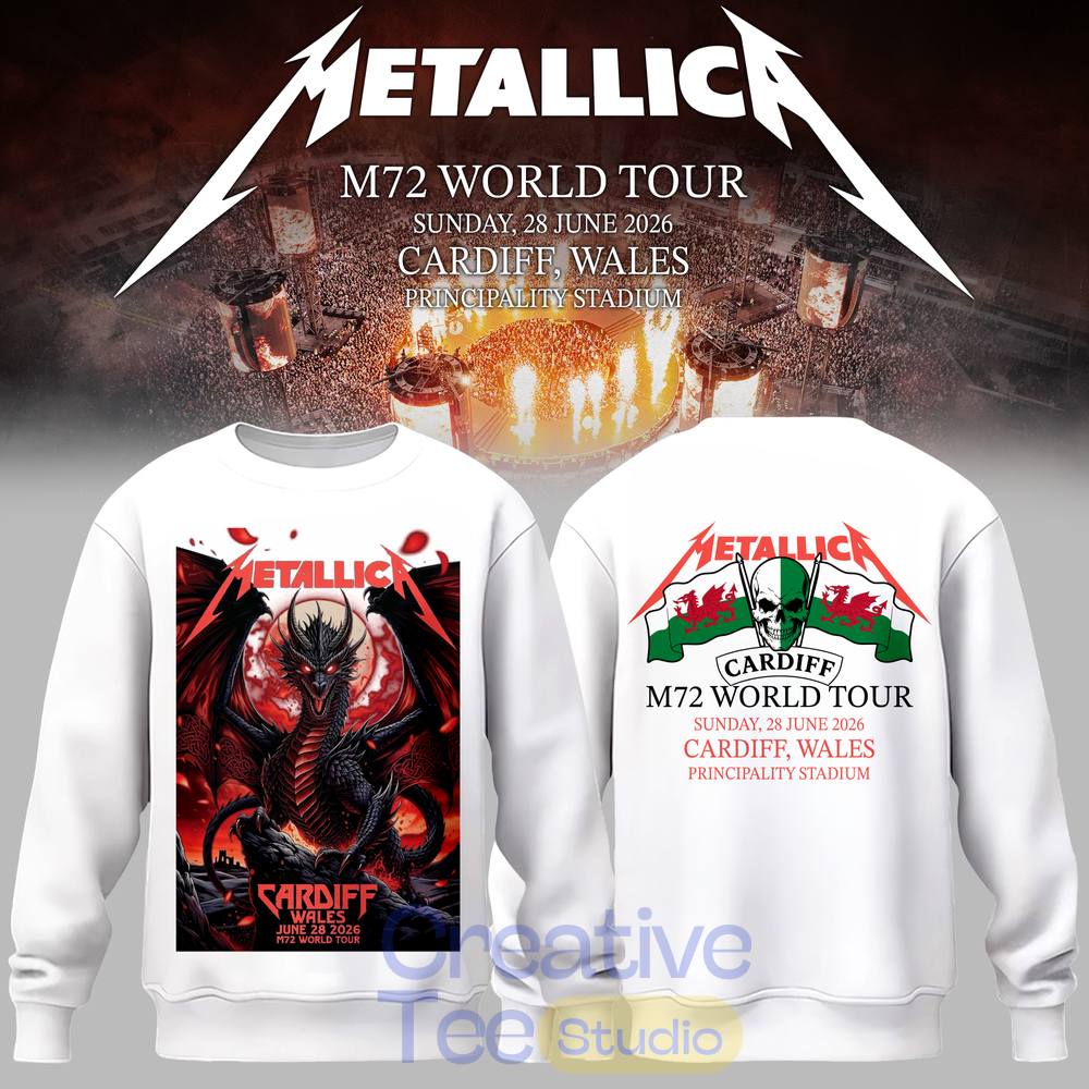 Metallica 2026 M72 World Tour Cardiff, Wales Limited Hoodie Metallica 2026 M72 World Tour Cardiff, Wales Limited Hoodie