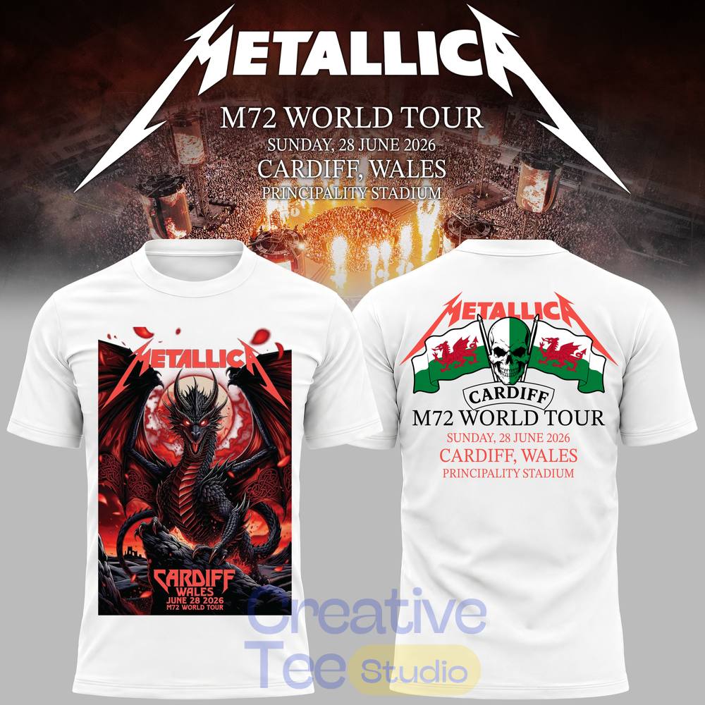 Metallica 2026 M72 World Tour Cardiff, Wales Limited Hoodie Metallica 2026 M72 World Tour Cardiff, Wales Limited Hoodie