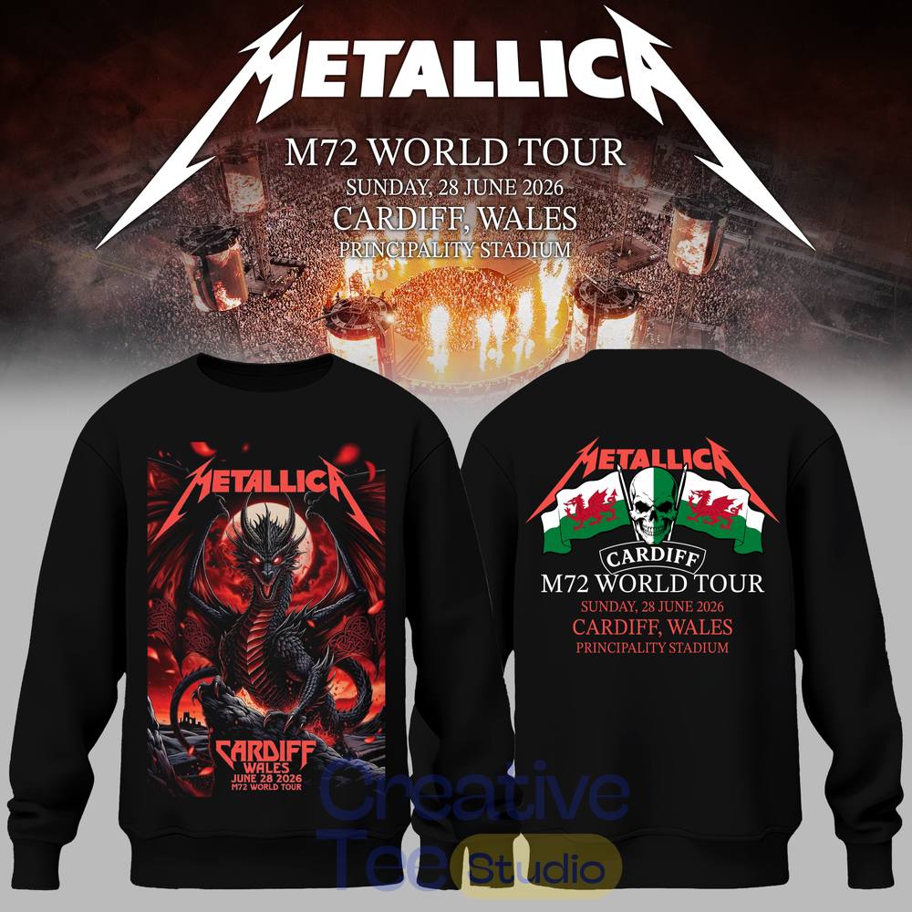 Metallica 2026 M72 World Tour Cardiff, Wales Limited Hoodie Metallica 2026 M72 World Tour Cardiff, Wales Limited Hoodie