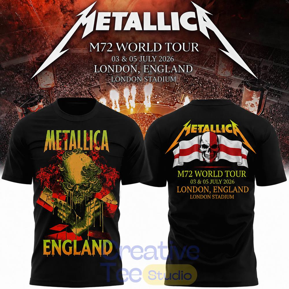 Metallica 2026 M72 World Tour London, England Special T-Shirt Metallica 2026 M72 World Tour London, England Special T-Shirt