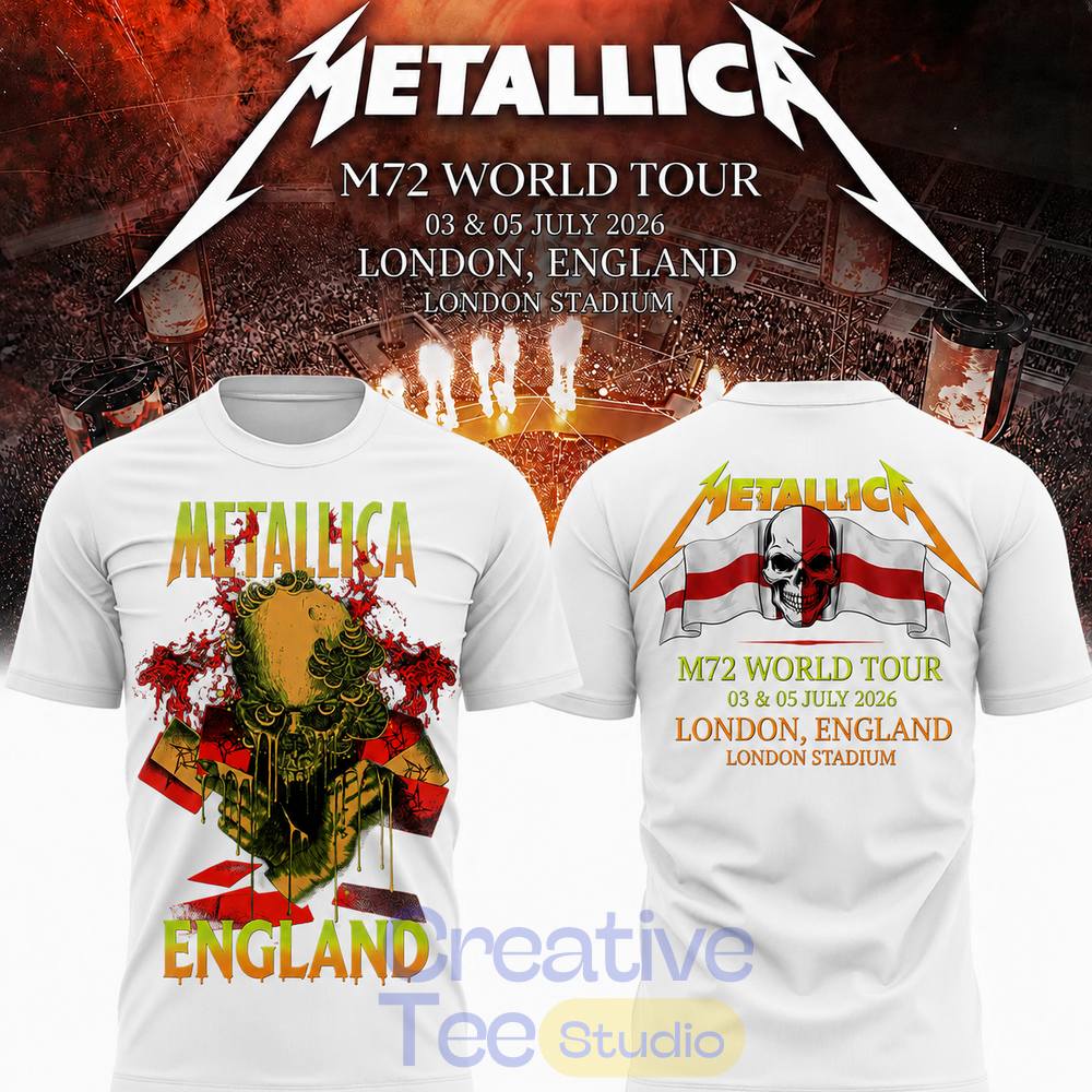 Metallica 2026 M72 World Tour London, England Special T-Shirt Metallica 2026 M72 World Tour London, England Special T-Shirt