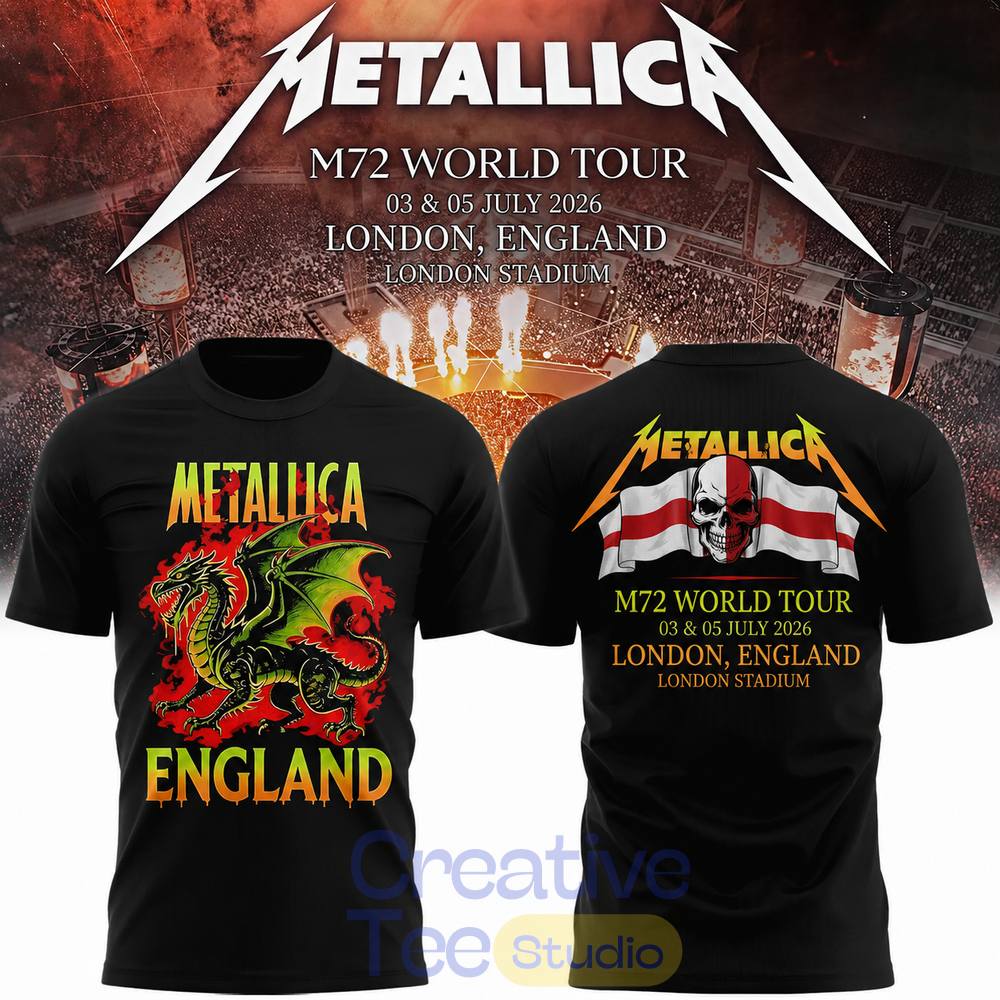 Metallica 2026 M72 World Tour London, England Special T-Shirt Metallica 2026 M72 World Tour London, England Special T-Shirt