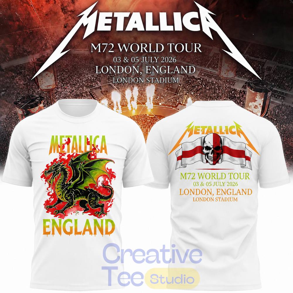 Metallica 2026 M72 World Tour London, England Special T-Shirt Metallica 2026 M72 World Tour London, England Special T-Shirt