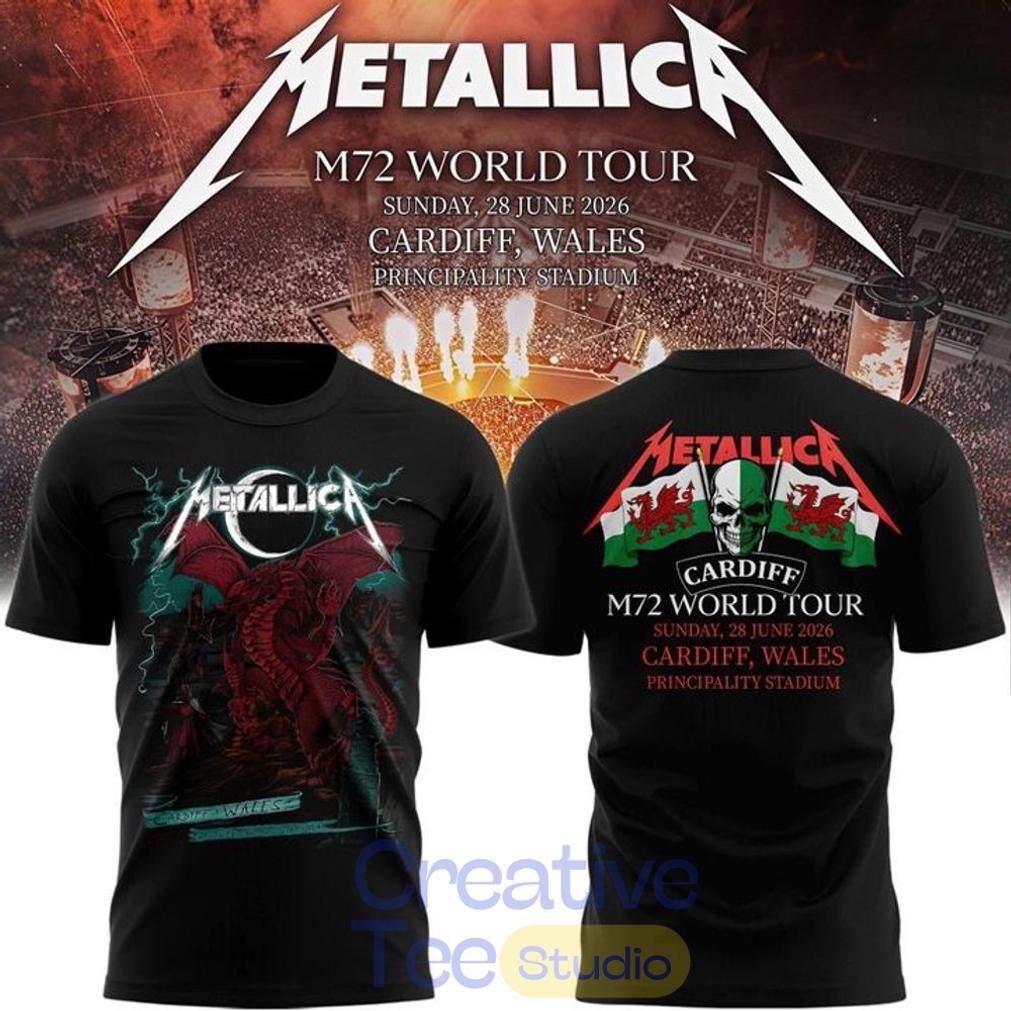Metallica M72 World Tour Cardiff, Wales Principality Stadium T-Shirt Metallica M72 World Tour Cardiff, Wales Principality Stadium T-Shirt